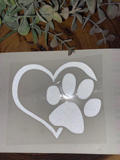Heart with Paw Decal - Sticker