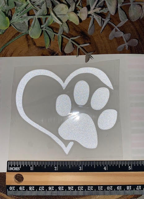 Heart with Paw Decal - Sticker